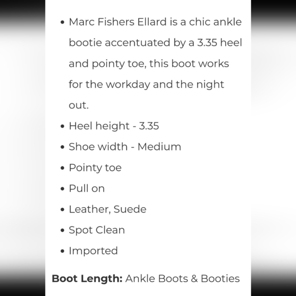 Marc Fisher Womens Ellard Pointy Toe Boots Ankle Booties Classic Leather Black - Picture 2 of 14